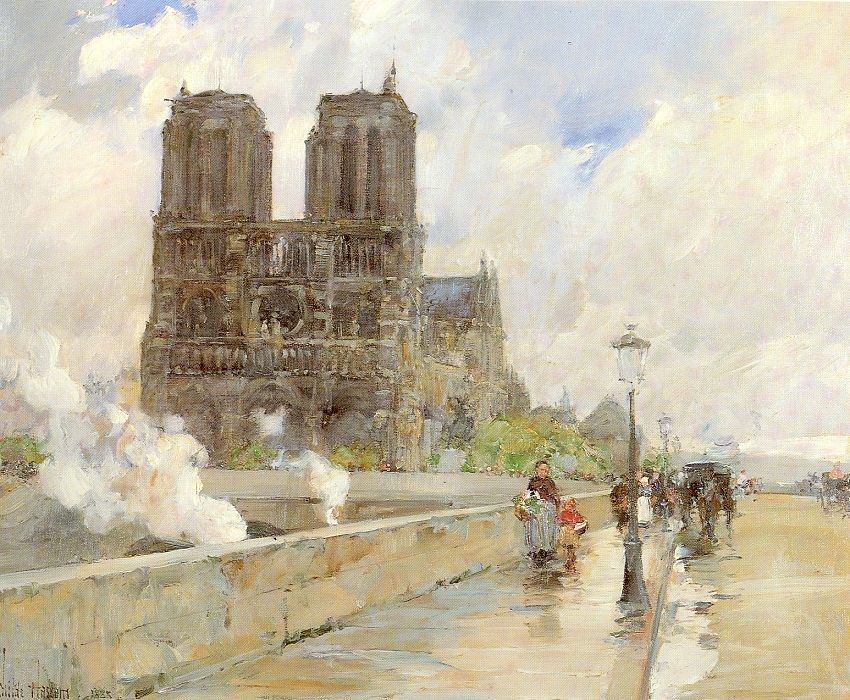 childe hassam Notre Dame Cathedral Paris